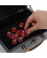 We Games Wooden Keepsake Stash Box with Old World Handle - Black Stain