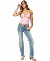 Edikted Women's Lital Backless Cut Out Textured Top