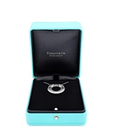 Pre-Owned Tiffany & Co. Large Atlas Closed X Medallion Pendant Necklace 18K White Gold with Pave Diamonds