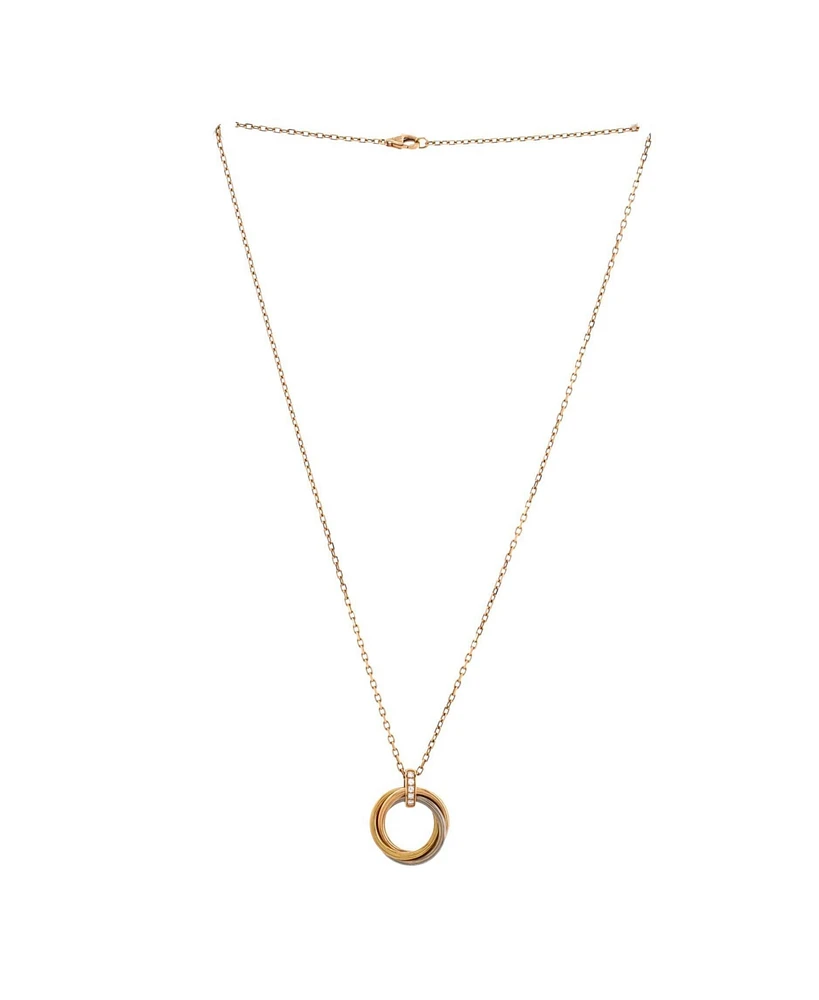 Pre-Owned Cartier Trinity Pendant Necklace 18K Tricolor Gold and Diamonds