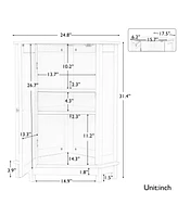 Casainc 31.4"H Triangle Corner Bathroom Cabinet, Adjustable Shelf