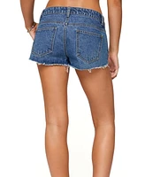 Edikted Women's Devin Low Rise Micro Denim Shorts