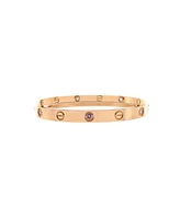 Pre-Owned Cartier Double Love Bracelet 18K Rose Gold with Pink Sapphires and Diamonds