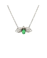 Pre-Owned Tiffany & Co. Small Paper Flowers Firefly Pendant Necklace Platinum with Diamonds and Tsavorite