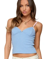 Edikted Women's Cosette Pointelle Cupped Tank Top