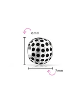 Bling Jewelry Golfer Sport Golf Ball Bead Black Oxidized Sterling Silver Fits European Bracelet