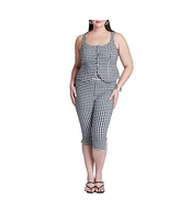 Eloquii Plus Gingham Capri Legging