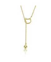 Kids 14K Gold Plated Cat Outline Pendant Necklace