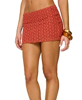 Edikted Women's Josephina Textured Floral Mini Skirt