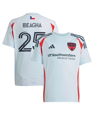 Adidas Big Boys and Girls Sebastien Ibeagha Light Blue Fc Dallas 2025 The Inferno Kit Replica Player Jersey