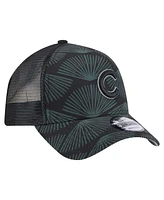 New Era Men's Black Chicago Cubs 9FORTY A-Frame Trucker Adjustable Hat