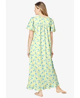 Dreams & Co. Women's Long Floral Print Cotton Gown