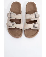 Allen Rhinestone Leather Slide Sandal (Women)