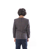Elie Balleh Toddler Navy Slim Fit Plaid Blazer