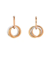 Pre-Owned Cartier Trinity Hoop Dangle Earrings 18K Tricolor Gold with Diamonds