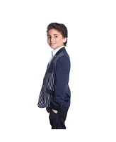 Elie Balleh Boys Navy Slim Fit Knit Blazer