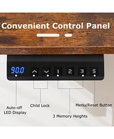 Electric Standing Desk with 3 Memory Height Settings and 2 Hanging Hooks & Cable Management