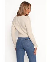 Petal and Pup Women's Zana Ribbed Ruffle Cuff Knit Sweater
