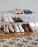 Seville Classics 2 Tier Stackable Metal Mesh Utility Shoe Rack