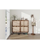 4 Door Shoe Rack, Freestanding Modern Shoe Storage Cabinet