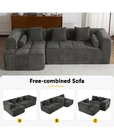 101" Sectional Sofa, Modular Couch, Deep Seating