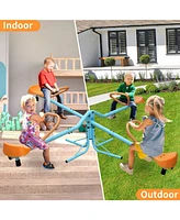 Outdoor Kids Spinning Seesaw Sit and Spin Teeter Totter， Outdoor Playground Equipment Swivel Teeter Totter for Backyard