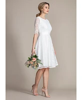 Alie Street London Women's Evie 3/4 Sleeve Knee Length Lace Dress