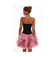 Milla Women's Smart heart-shaped low-waist black fitted corset