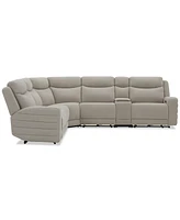 Kristyan 6-Pc. Fabric Sectional with 3 Power Motion Chairs and Console, Exclusively at Macy's