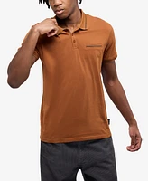 X-Ray Men's Polo with Jacquard Rib and Chest Pocket Shirt