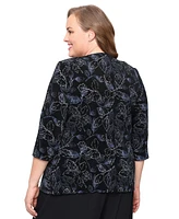 Alex Evenings Plus 2-Pc. 3/4-Sleeve Jacket & Top Set