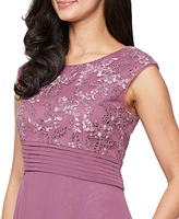 Alex Evenings Women's Stretch Tulle A-Line Dress