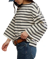 Free People Women's Cest La Vie Boat-Neck Cotton T-Shirt