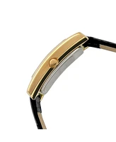 Peugeot Women's 34x20mm Contour Dress Watch Black Leather Strap