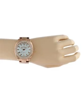 Peugeot Women's 40mm Rose Gold Boyfriend Bracelet Watch with Crystal Bezel