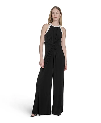 Vince Camuto Women's Halter Twist-Front Wide-Leg Jumpsuit