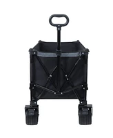 Foldable Garden Cart - 480lbs, Heavy-Duty Wheels, Black