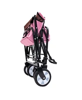 Collapsible Folding Wagon Cart - 225lb Capacity - Pink