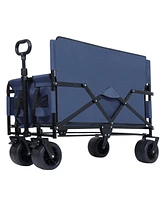 3-in-1 Folding Wagon Cart - 500lb, All-Terrain, Dark Blue
