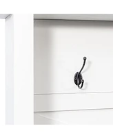 Farmhouse Hall Tree: Bench, Shelves, Hooks, & Shoe Storage