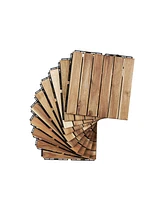30 Pcs Yellow Acacia Deck Tiles - 12" x 12" Striped Outdoor Flooring