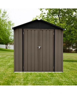 Out storage sheds 4ft 6ft Apex roof Brown + Black