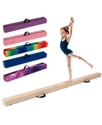 Folding Balance Beam with Solid Wood Base and Anti-slip Bottom