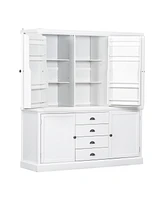 73" Wooden Kitchen Pantry Cabinet