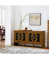 Mid-Century Modern Sideboard Buffet Cabinet - 60" Walnut