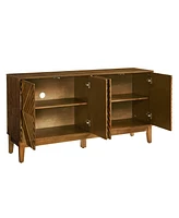 Walnut Farmhouse Buffet Cabinet - 60.5" Sideboard