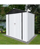 Outdoor storage sheds 4FTx6FT Apex roof White+Black