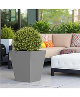 18" Metal Tapered Planter - Outdoor/Indoor Garden Pot