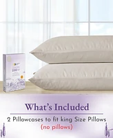 Luxury 1000 Thread Count 100% Cotton King Pillow Cases Set of 2 - Smooth Sateen, Crisp Hotel