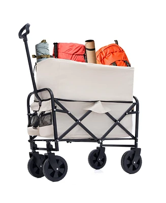 Collapsible Utility Wagon Cart - 225lb Capacity - Cream